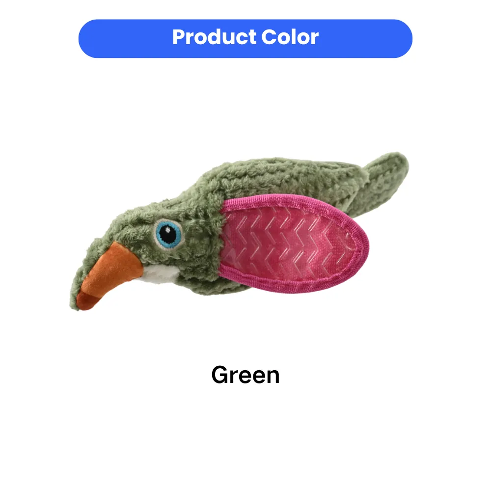 green color plush bird dog toy soft squeaky dog toy for pet store wholesale