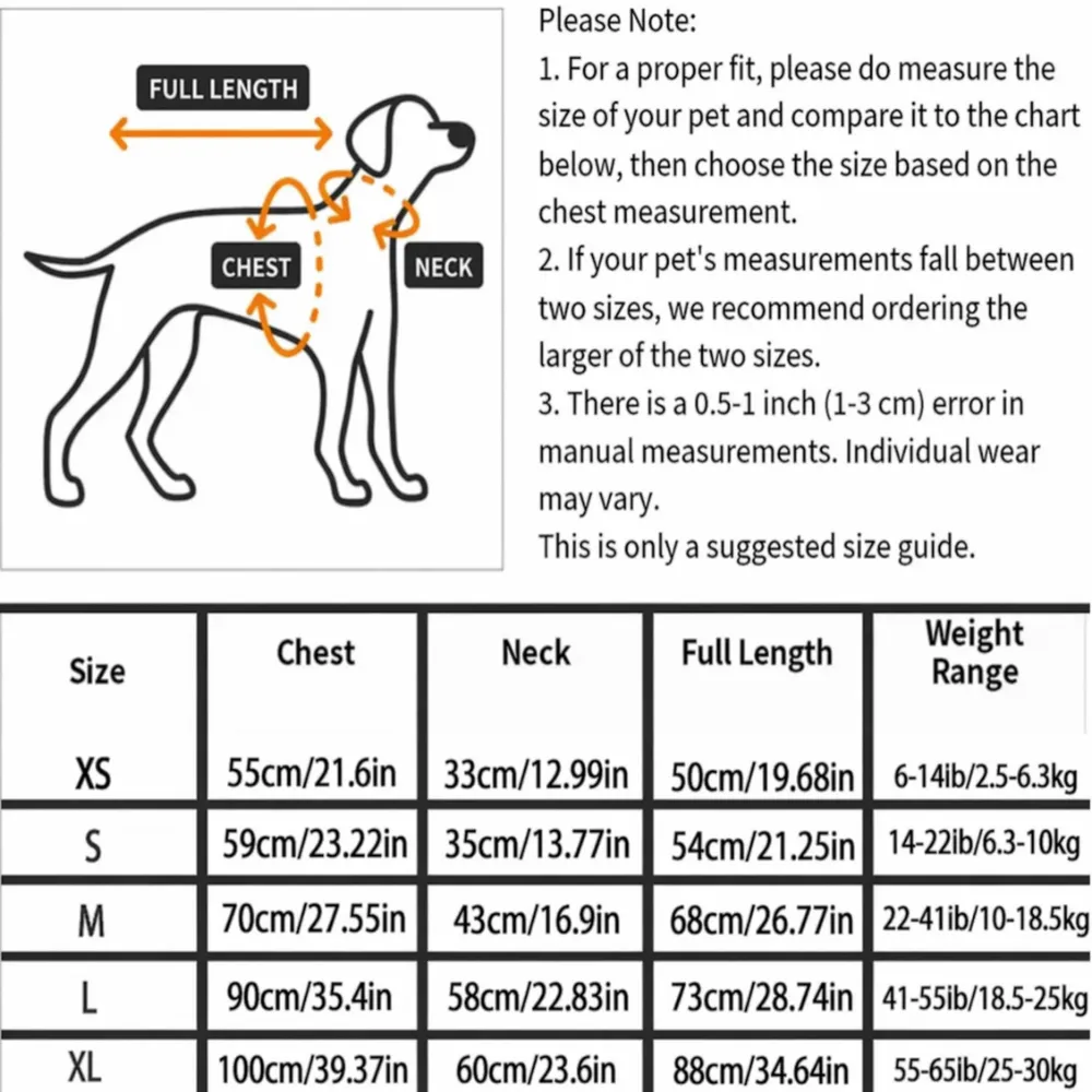 Size chart