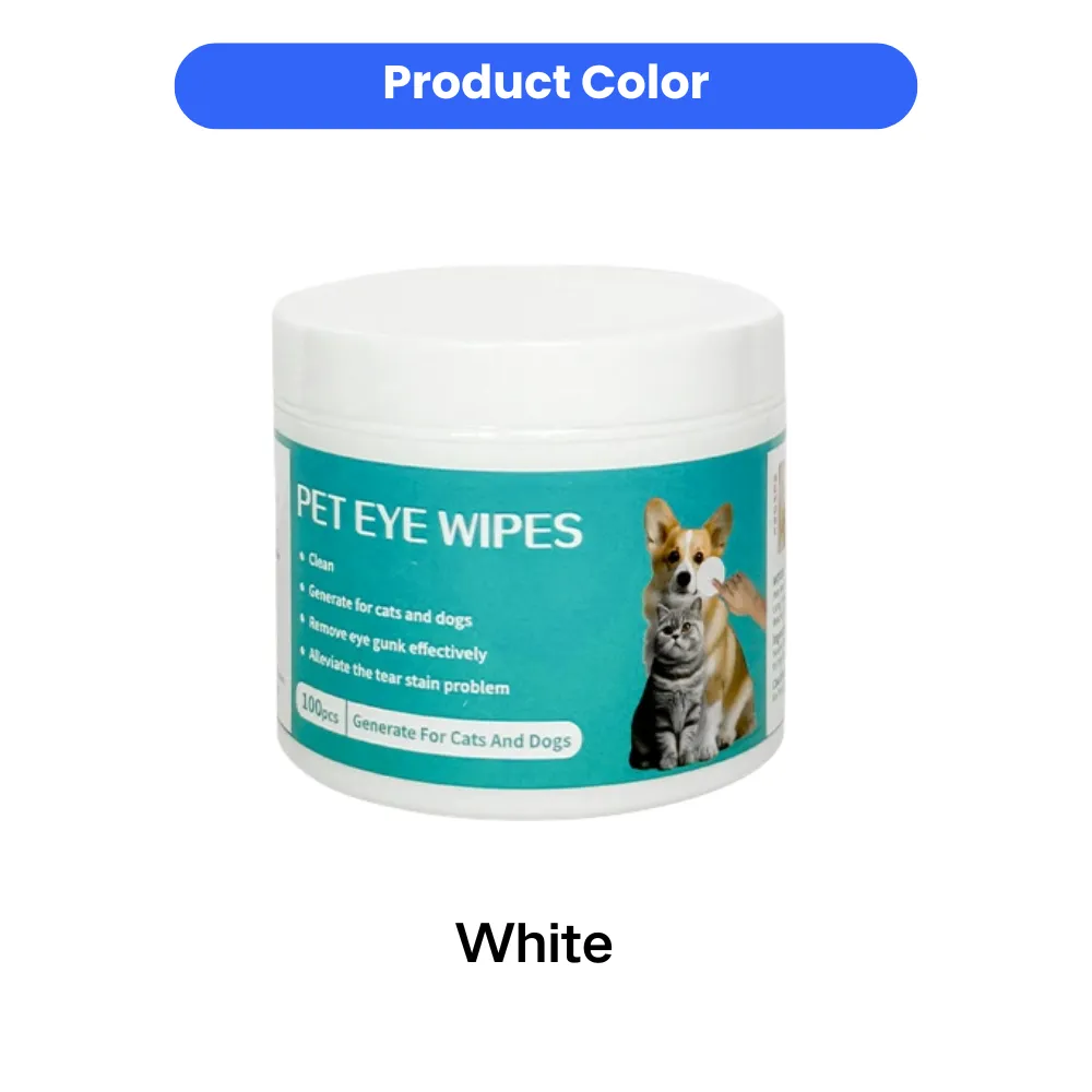 pet eye wipes white jar packaging 100pcs box eye cleaning wipes for dogs and cats