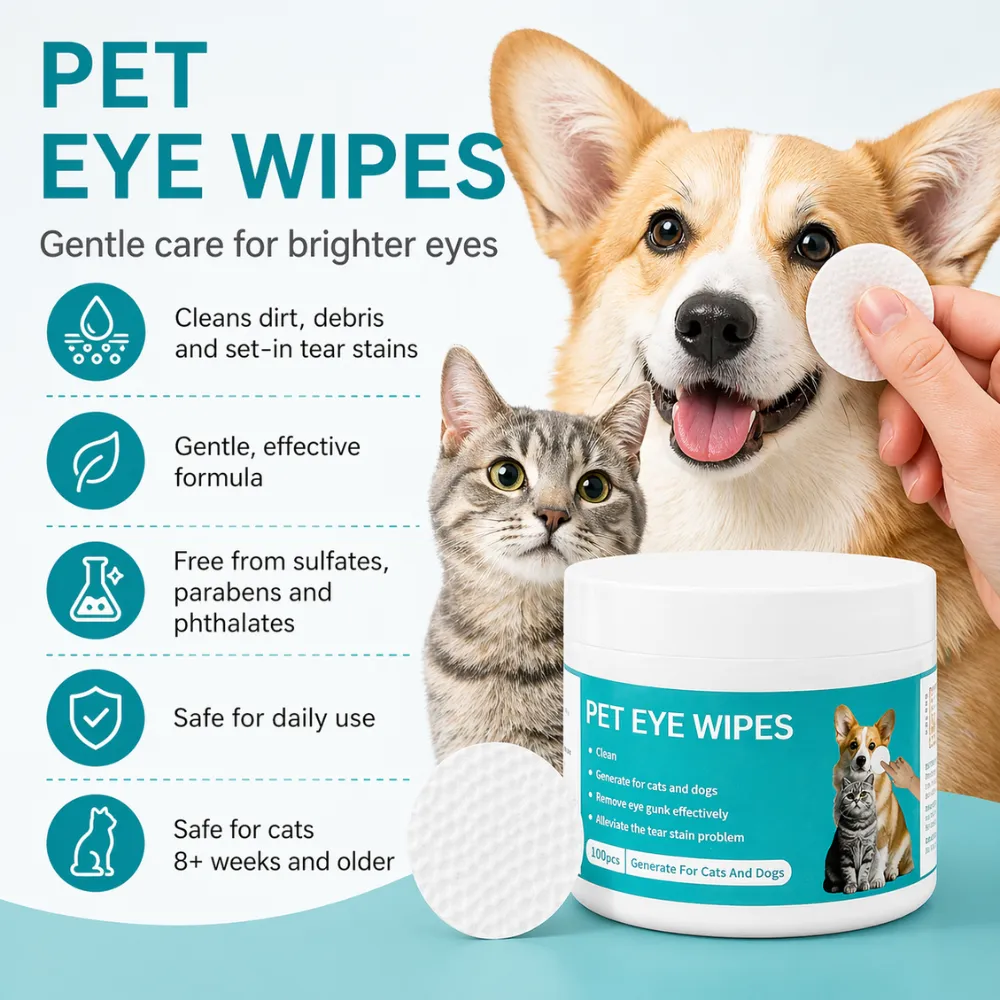 pet eye wipes benefits gentle formula sulfate free daily use safe for cats and dogs tear stain remover