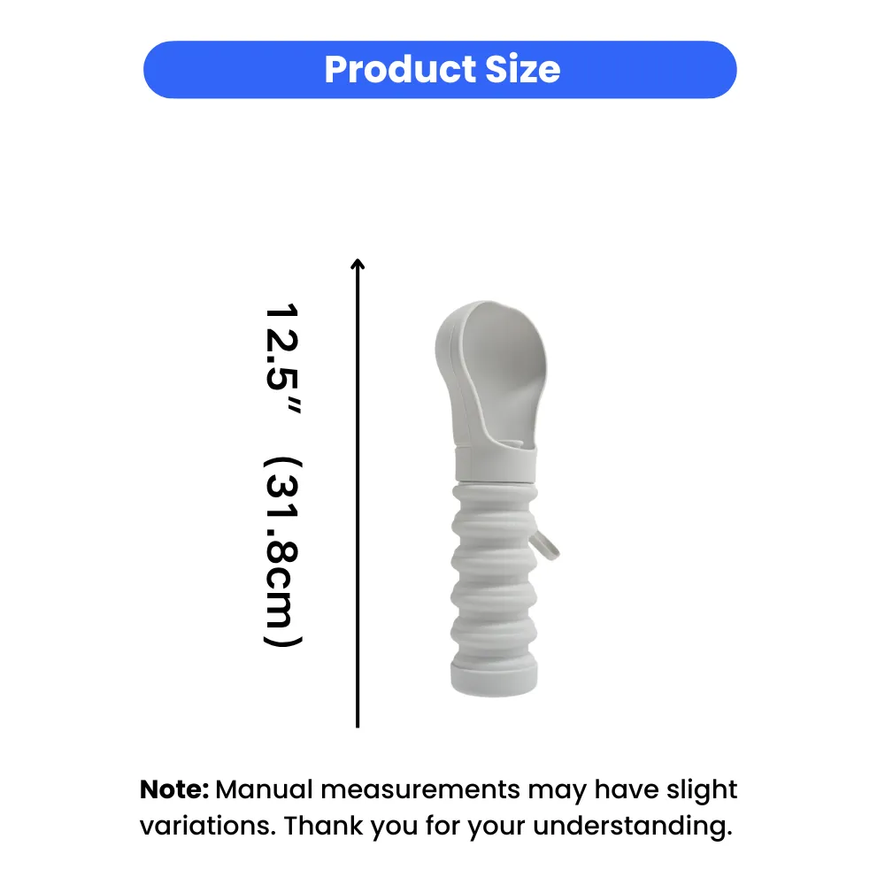 portable dog water bottle size 31.8cm 12.5 inch foldable pet travel water cup dimensions