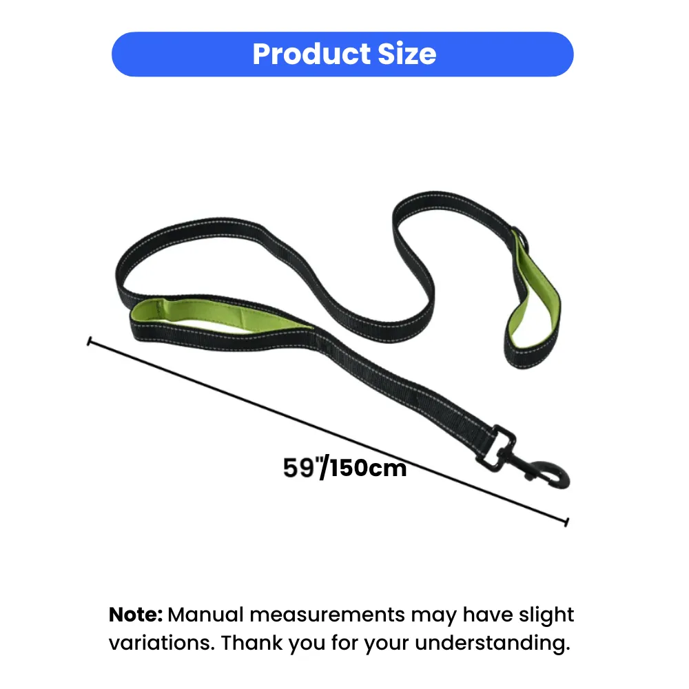 Product diagram showing the dog leash length measured at 59 inches or 150 centimeters.
