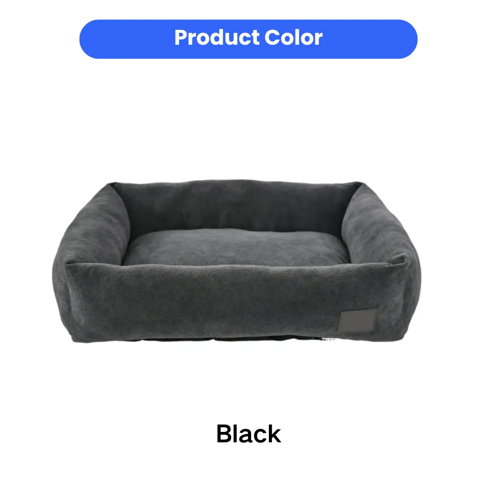 black color plush pet sofa bed washable dog and cat cushion bed