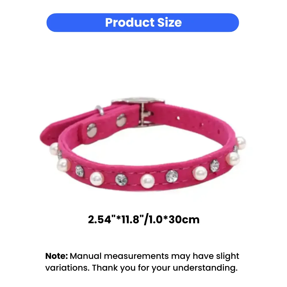 Product sizing diagram showing a pink cat collar with a length of 11.8 inches or 30cm and a width of 1.0cm.