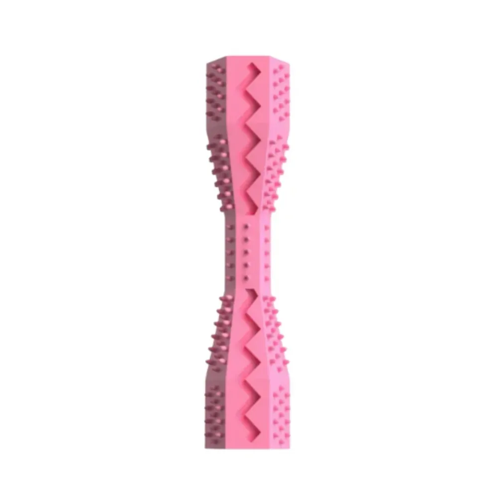 Rose red interactive pet toy with a hollow center for treat-loading.