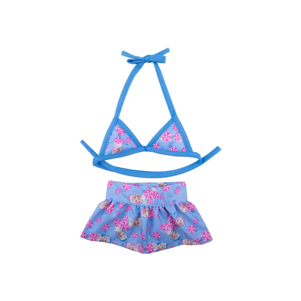 Blue flower dog bikini set floral pet swimsuit small dog summer clothes adjustable bikini