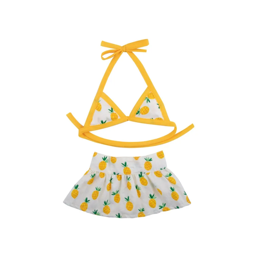Pineapple print dog bikini set tropical pet summer beachwear for small dogs