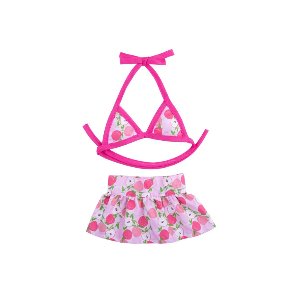 Peach print dog bikini swimsuit cute fruit pattern pet summer clothes for small breed dogs