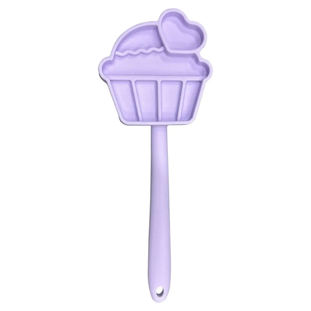 Purple silicone licking treat stick for dogs and cats made from food-grade reusable silicone