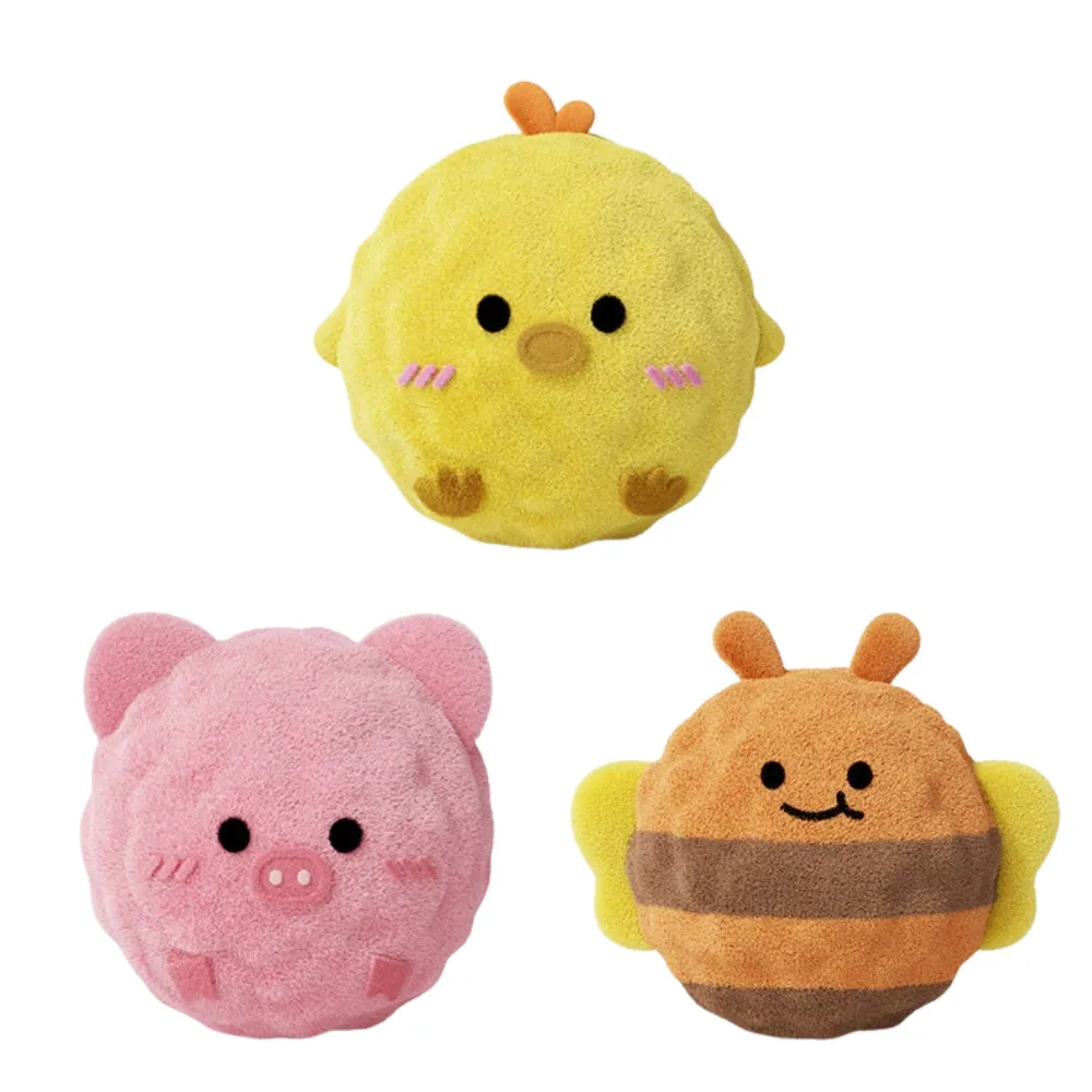 Cute Plush Squeaky Dog Ball Toys Set for Small Dogs Set of cute plush squeaky dog ball toys including chick, pig, and bee designs for puppies and small dogs