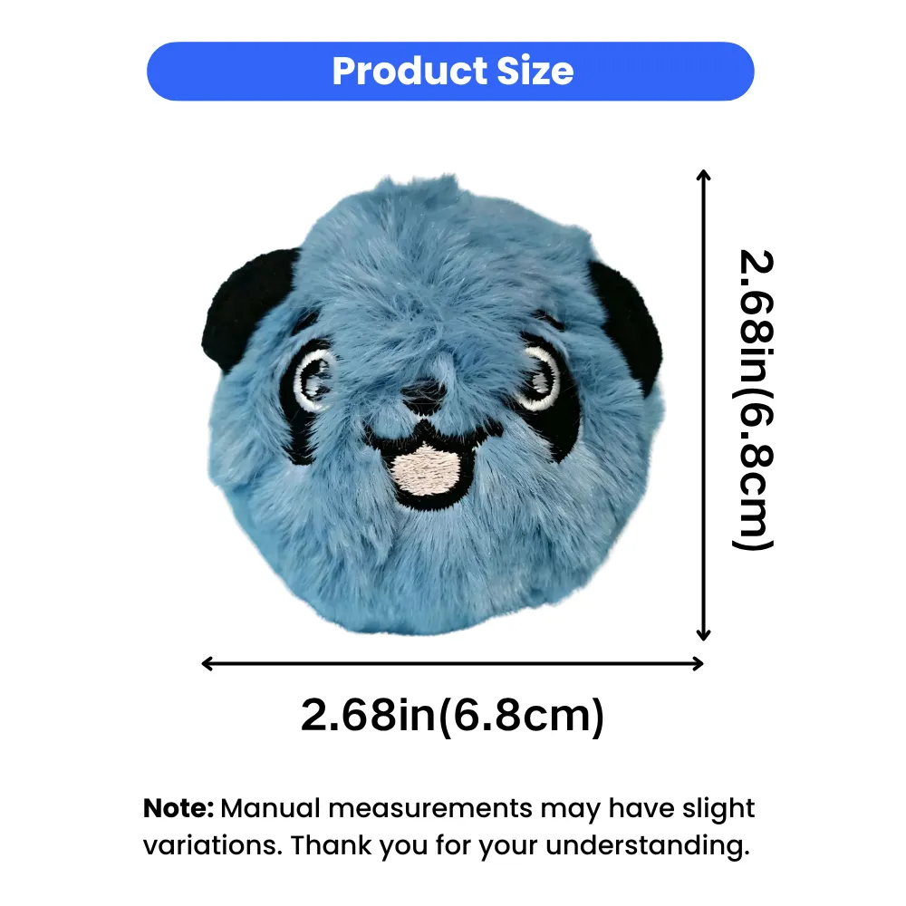 Plush panda bounce ball dog toy measuring 2.68 inches 6.8 cm for small and medium dogs