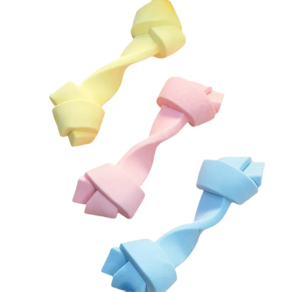 Eco-Friendly TPR Twist Bone Dog Chew Toys in Multiple Colors Eco-friendly TPR twist bone dog chew toys in blue pink and yellow colors for puppies and aggressive chewers
