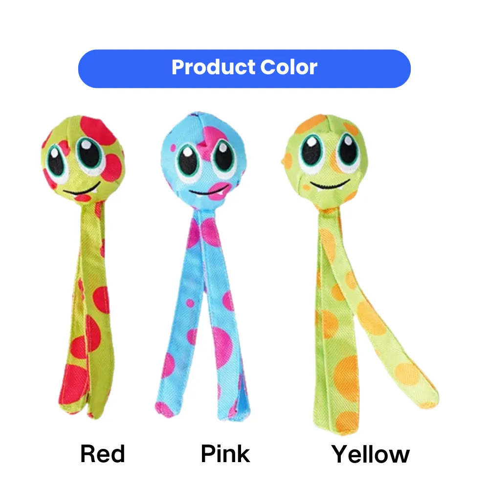 Ball sound squeaky dog toy available in red pink and yellow colors with soft plush design for dogs