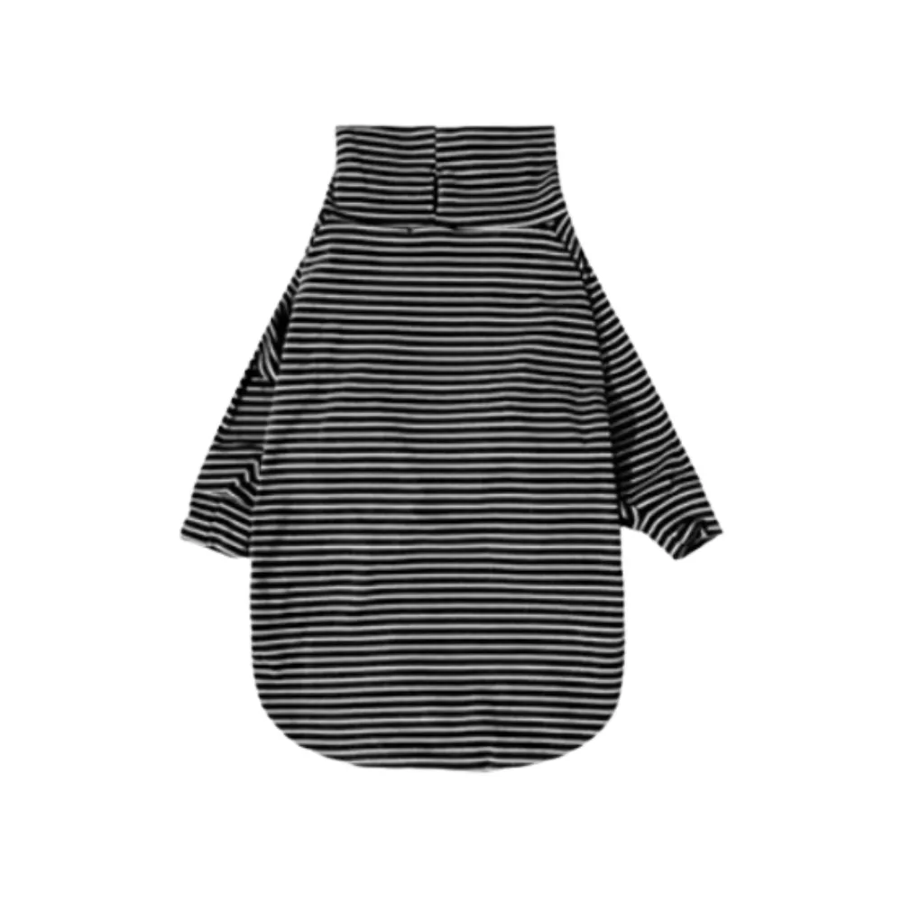 Black striped dog loungewear with high collar design for medium and large breed dogs