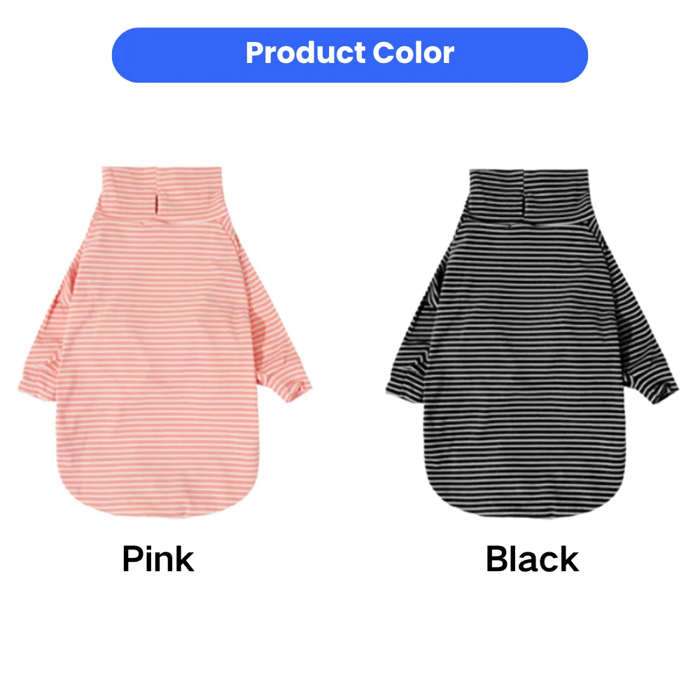 Pink and black striped dog loungewear color options for medium and large breed dogs