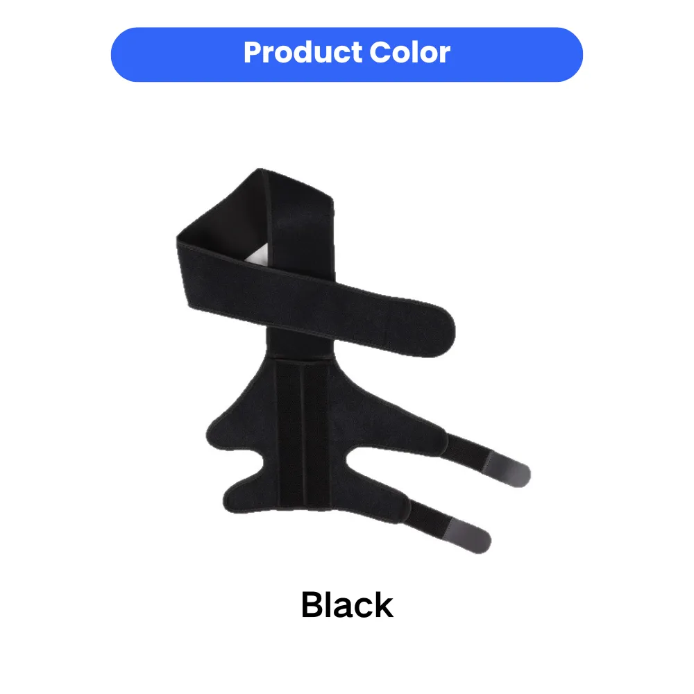 Black adjustable dog knee brace with support straps for knee stabilization and recovery
