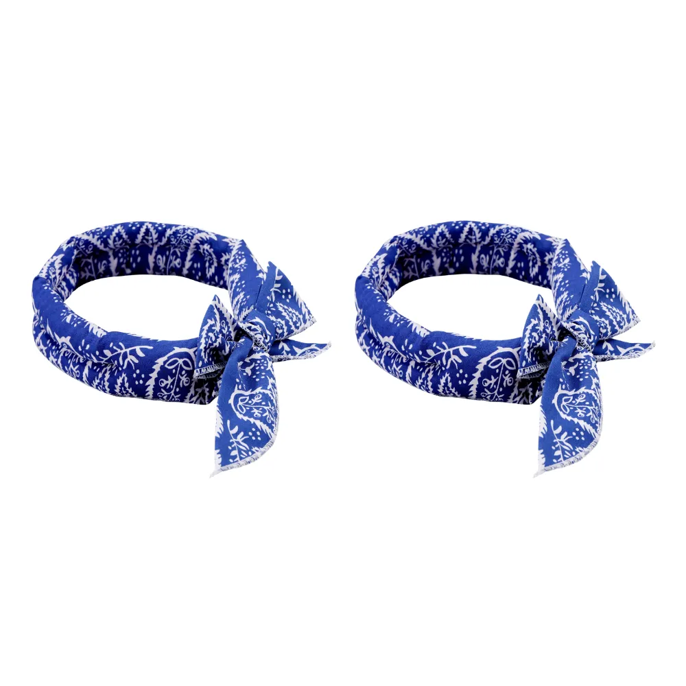 Blue pet cooling scarf with gel beads for dogs and cats summer neck cooling bandana