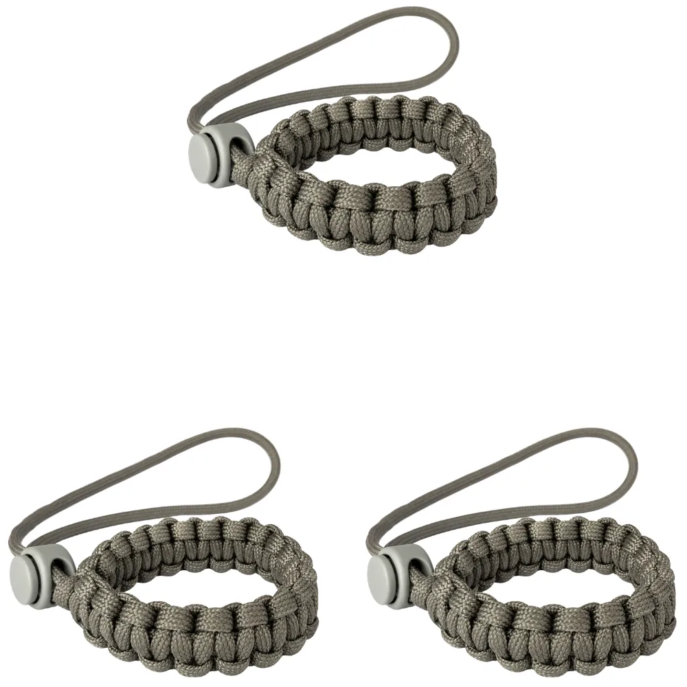 Grey paracord anti-loss wrist leash for dogs with adjustable wrist strap