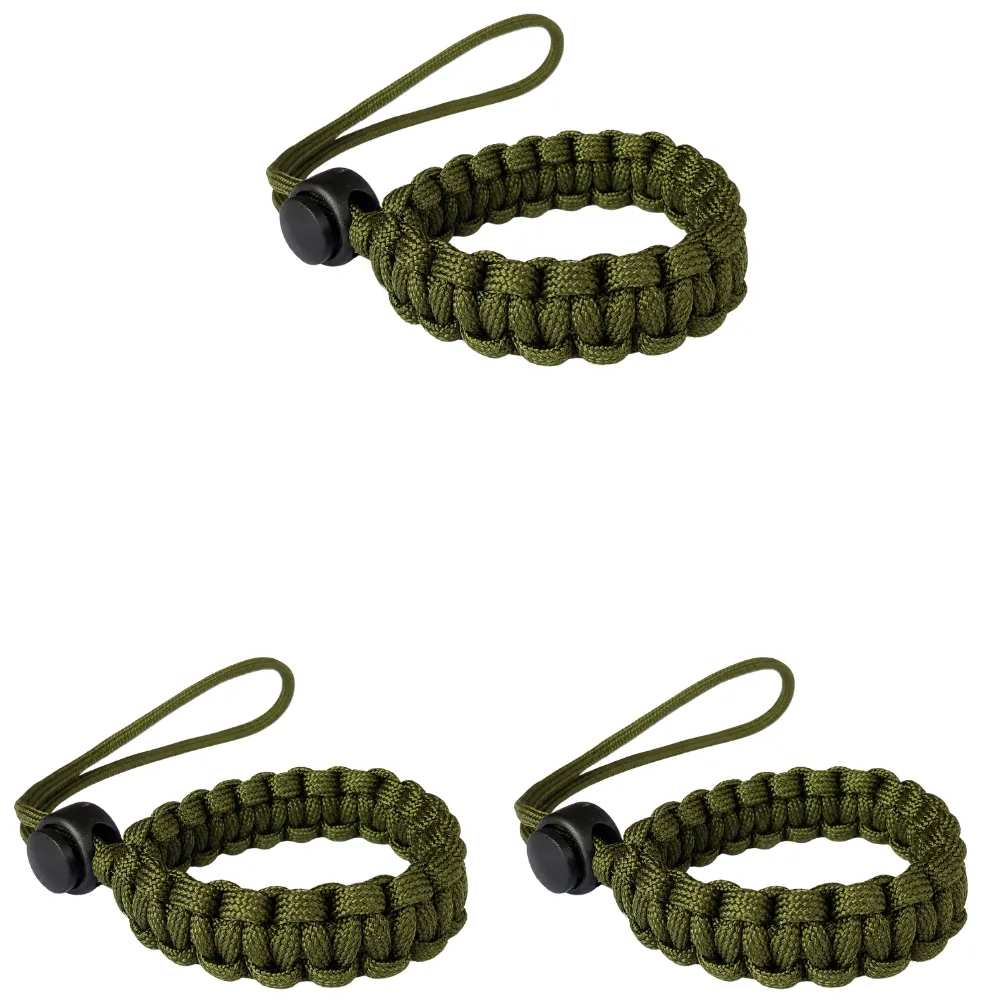 Army Green braided paracord pet anti-loss wrist leash for secure dog walking