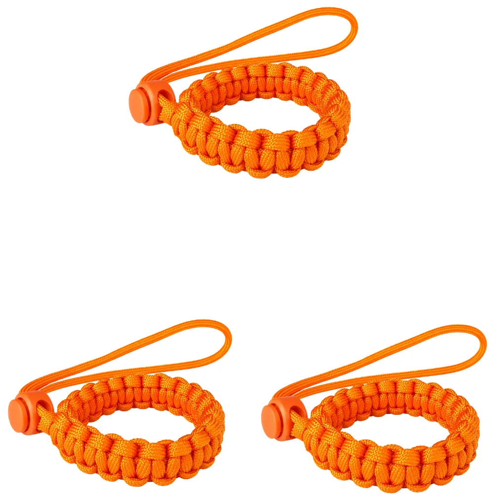Bright orange pet anti-loss wrist strap made from durable paracord material