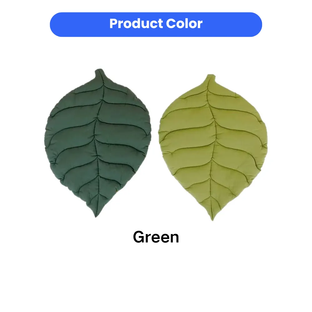 Two-tone green reversible leaf cat mat available in light green and deep green colors