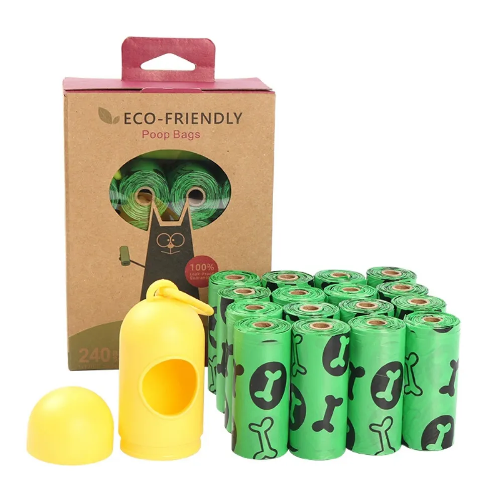 Wholesale Eco-Friendly Dog Poop Bags with Dispenser Green 16 Rolls Eco-friendly dog poop bags with dispenser, 16 rolls green waste bags for daily dog walking and pet store wholesale supply