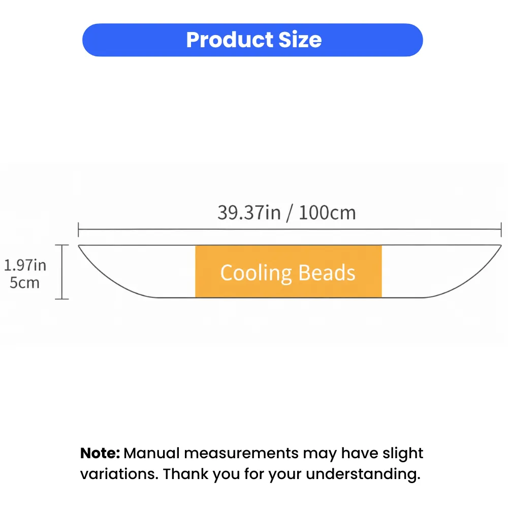 Pet cooling ice scarf dimensions measuring 100cm long and 5cm wide