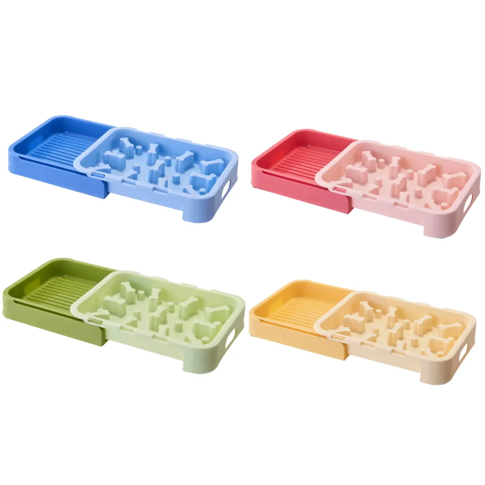 Wholesale slow feeder bowls with dry and wet food separation available in multiple colors for pet stores