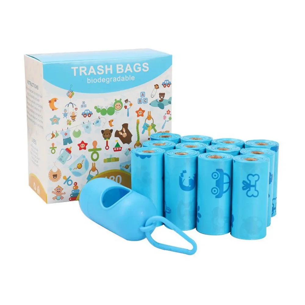Bulk biodegradable dog poop bags 12 rolls with portable dispenser for pet stores
