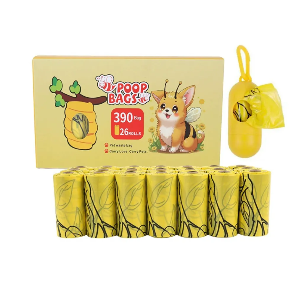 Bulk dog poop bags with dispenser and 26 rolls biodegradable pet waste bags refill set