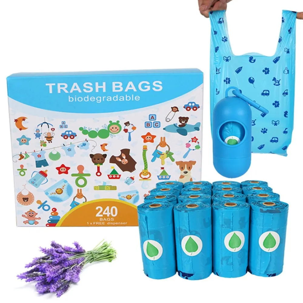 240-count biodegradable dog poop bags with dispenser and durable leak-proof waste bags for pets