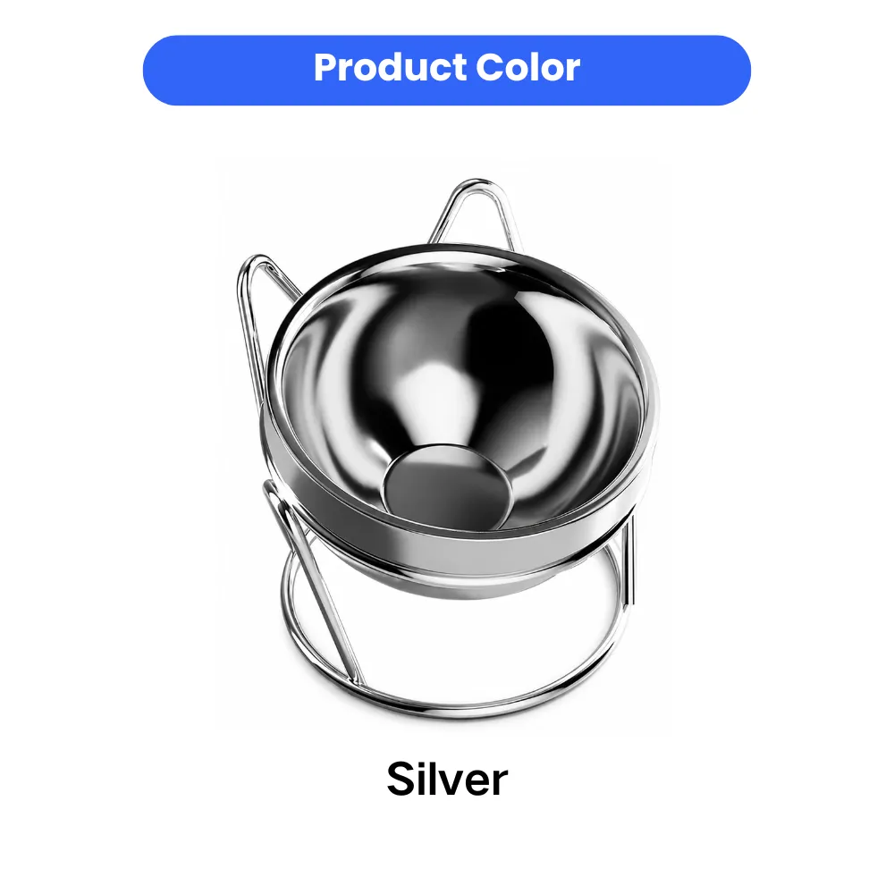 Silver 304 stainless steel cat bowl with elevated metal stand for cats