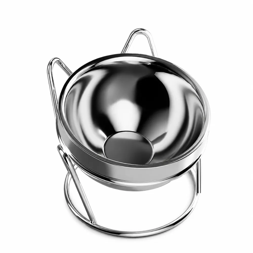 Wholesale 304 stainless steel cat food bowl with elevated wire stand for pet stores