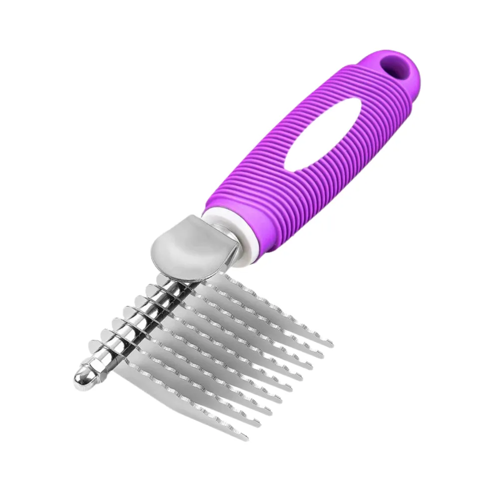 Pet Dematting Grooming Comb for Dogs and Cats Stainless Steel Pet Dematting Comb with Non-Slip Handle for Dogs and Cats