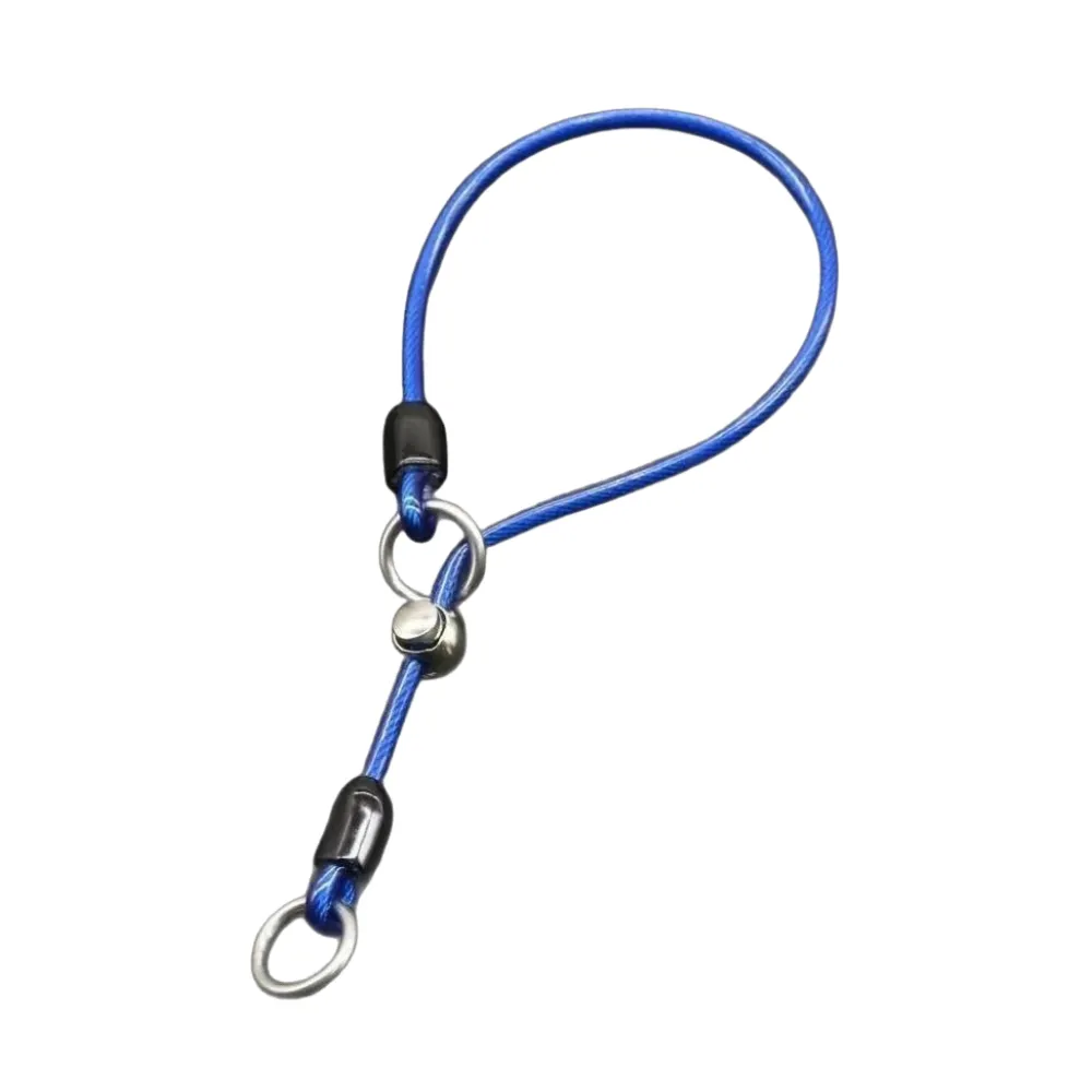 Wholesale Dog Slip Lead Collar for Training Dogs Blue dog slip lead collar with adjustable metal stopper for dog training and walking