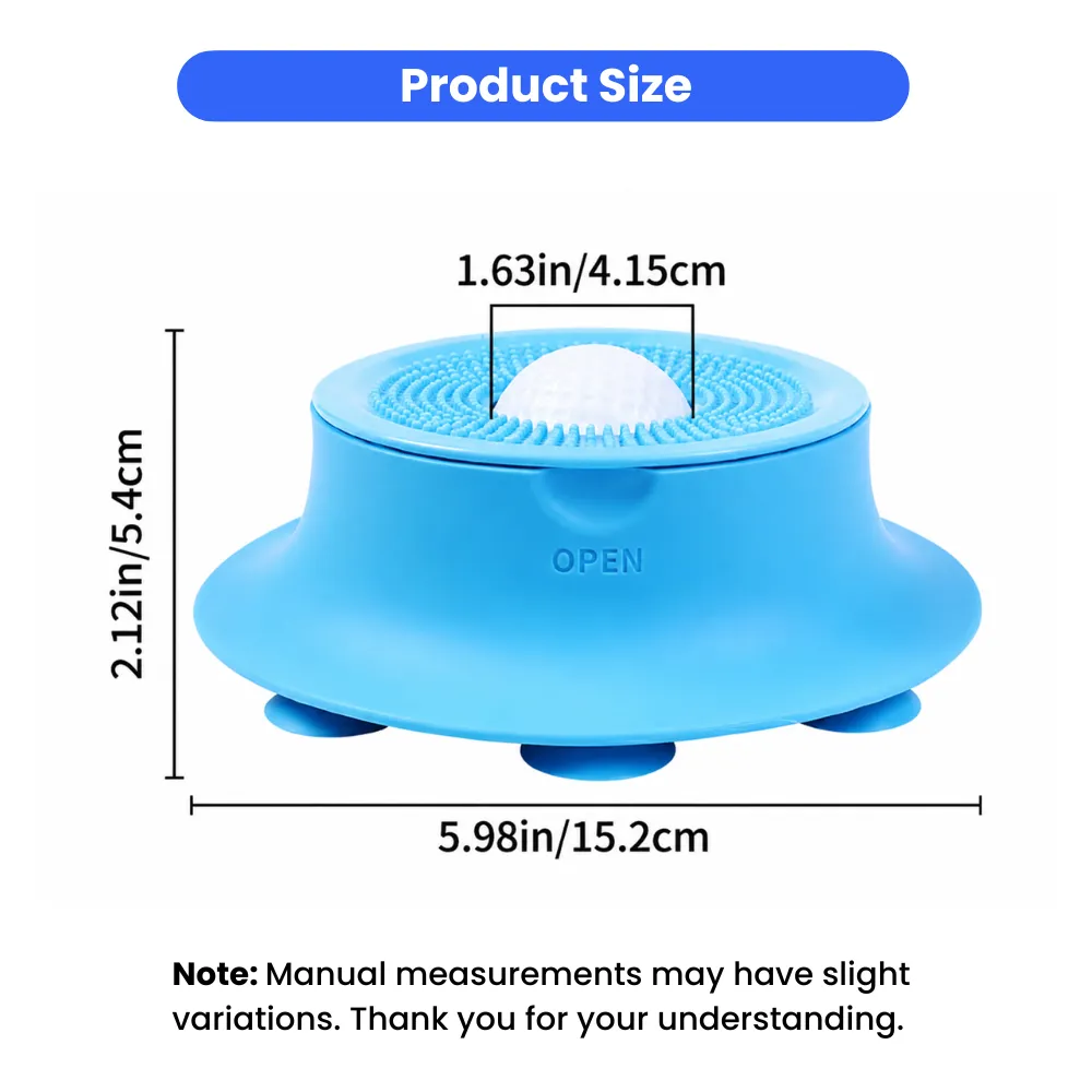 Silicone slow feeder dog bowl size chart showing dimensions 15cm diameter and 5.4cm height with measurement details