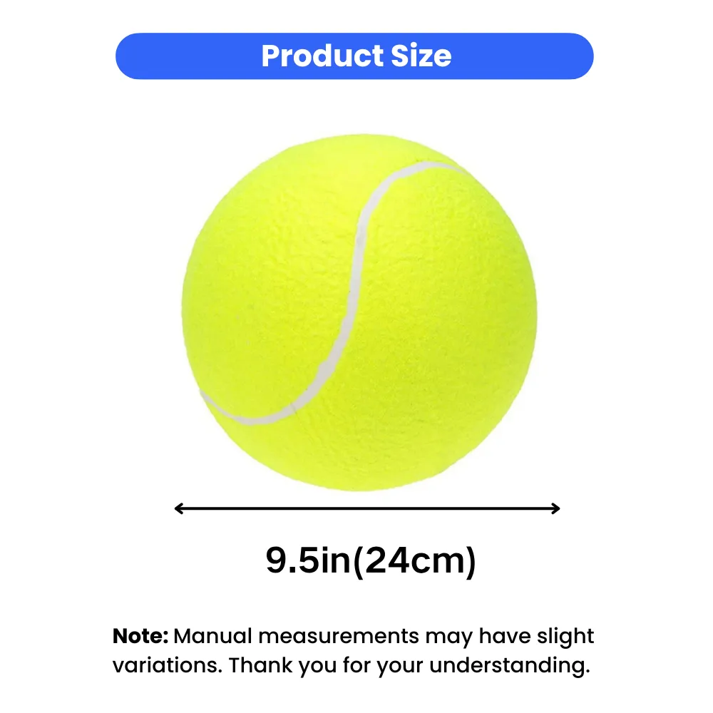 9.5 inch giant tennis ball dog toy with 24 cm diameter size guide for large dogs