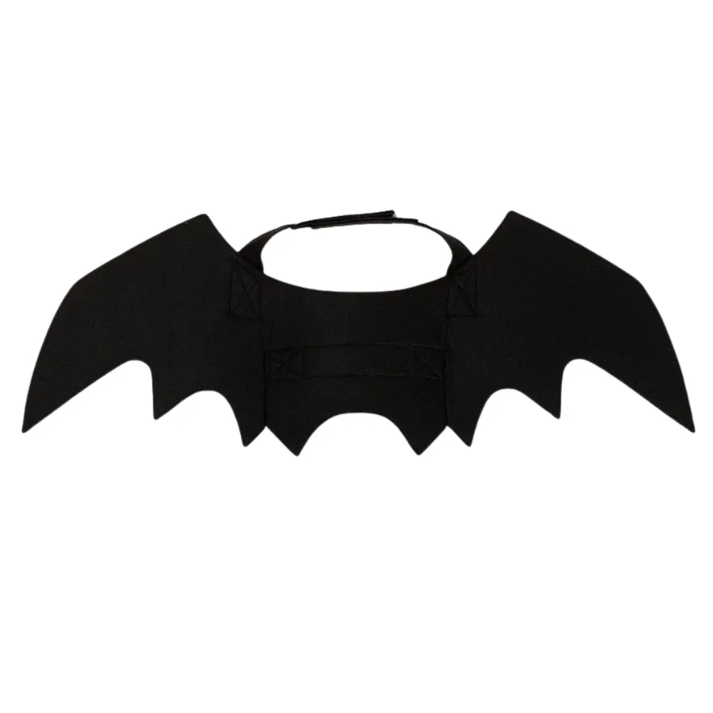Black bat wings pet costume on white background for cats and dogs