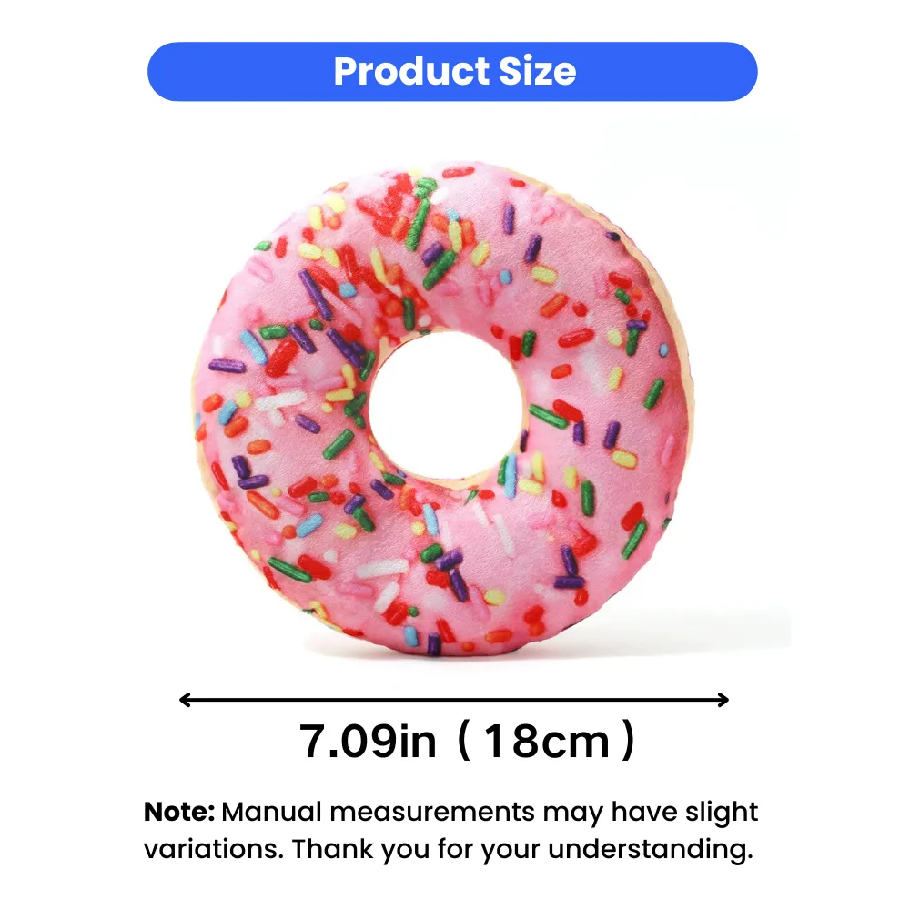 Pink dog donut plush toy size 7.09 inches 18 cm with sprinkle design