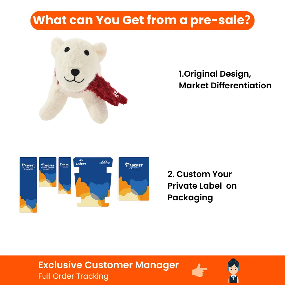 Pre-sale service for Christmas dog toy with original design, private label packaging and order tracking