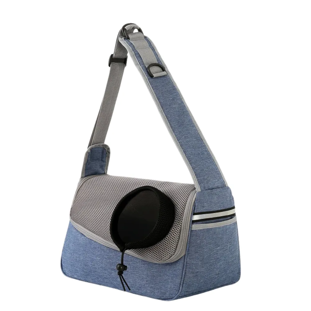 Blue Cat Carrier Shoulder Bag Blue breathable cat carrier shoulder bag with mesh window and adjustable strap