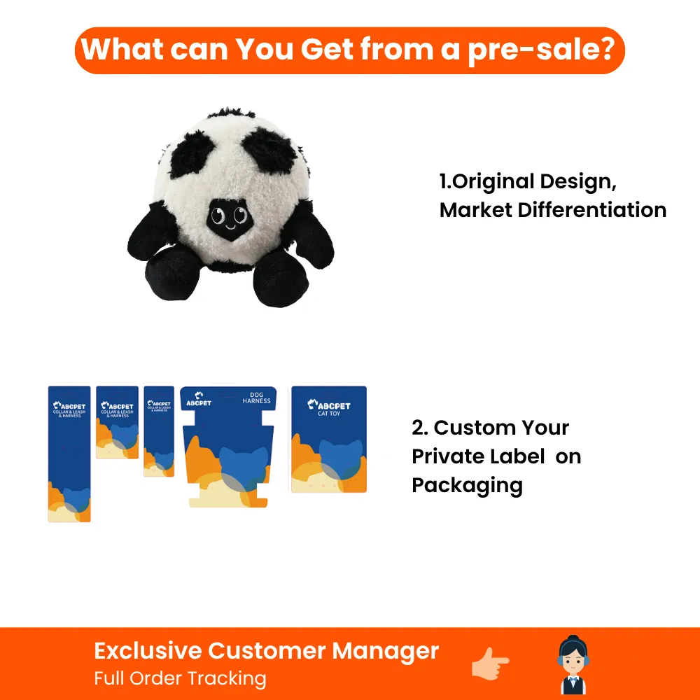 Original football shaped plush dog toy with custom design and private label packaging options
