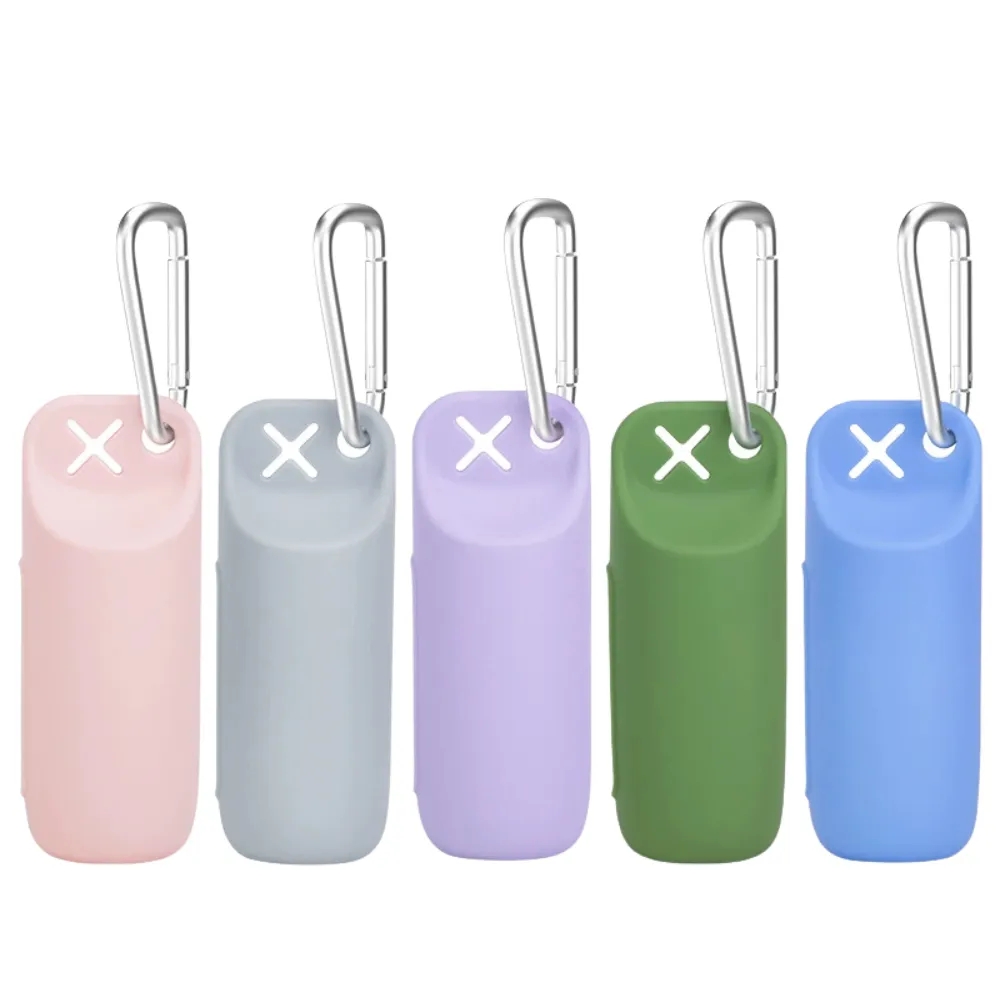 Silicone dog poop bag dispenser available in pink grey purple green and blue colors