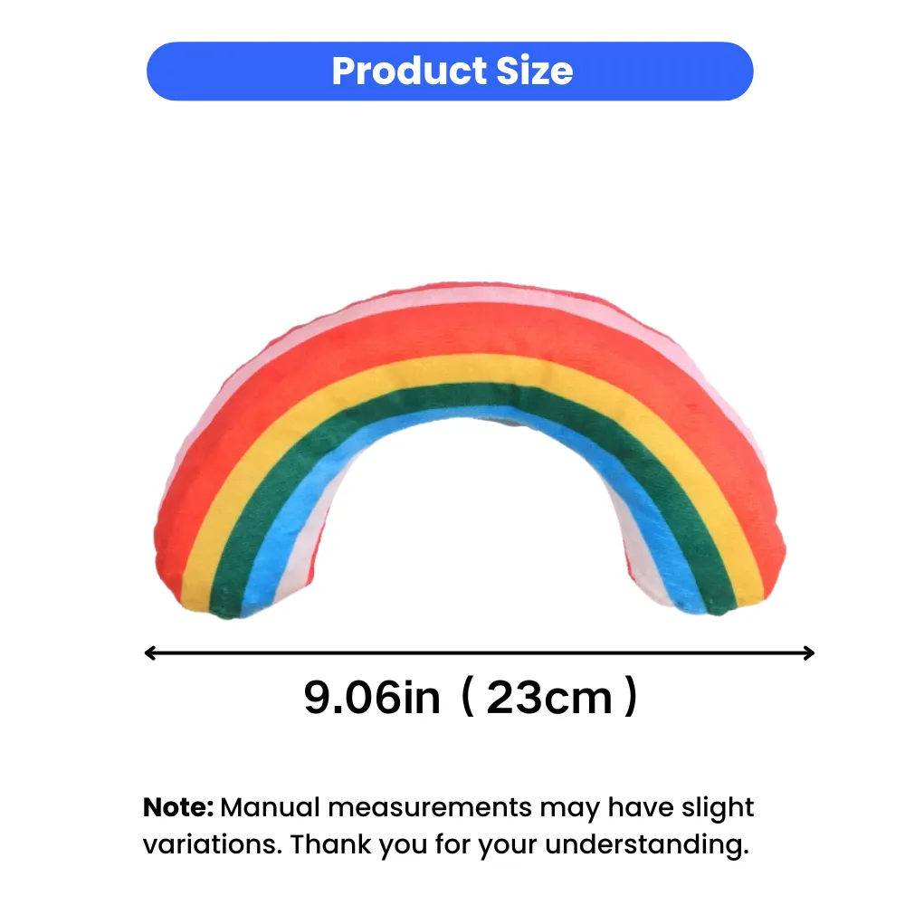 Rainbow plush cat toy measuring 9.06 inches (23cm), soft catnip toy for cats